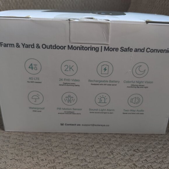 Solareye 4G LTE Cellular 2K Outdoor Solar Battery Security Camera Solar Panel - Picture 2 of 4